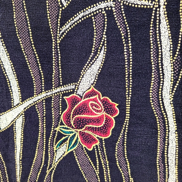 🥀VTG nylon rose print y2k top - Picture 3 of 6